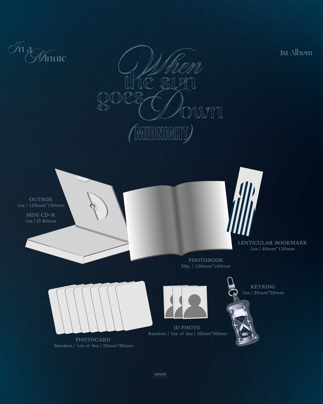 [PRE-ORDER EVENT] In A Minute 1st Album [When the sun goes down : Midnight] (2種中1種ランダム)