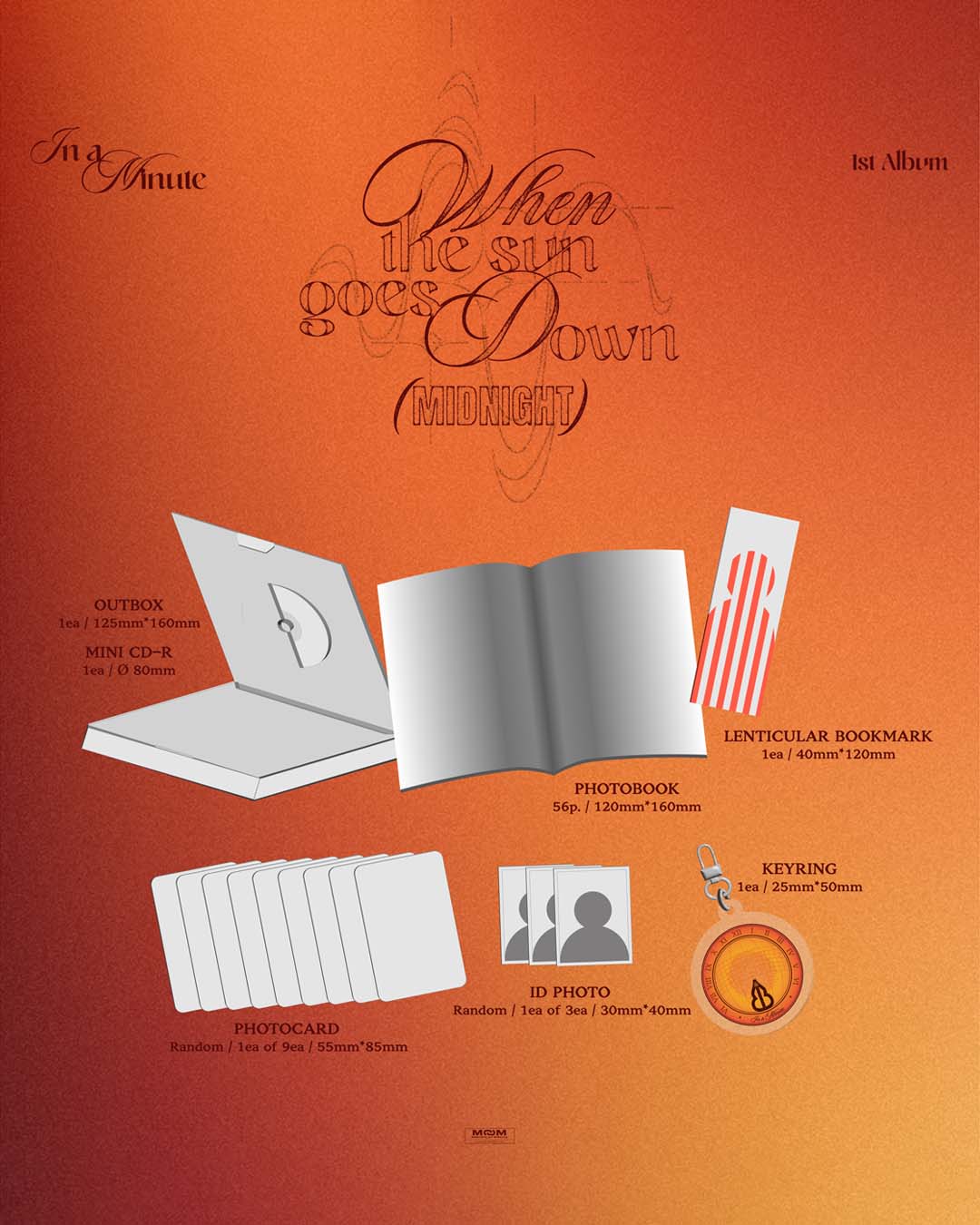 [PRE-ORDER EVENT] In A Minute 1st Album [When the sun goes down : Midnight] (2種中1種ランダム)
